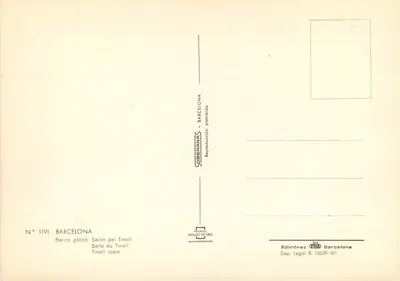 Bairro gótico. Salón del Tinell — Ediciones FISA, N° 1191 — Verso