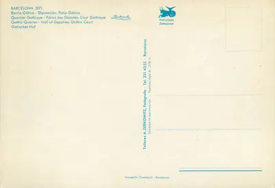 Kort Gótyczny - Pałac Posłów — Barrio Gótico, Barcelonę — Wydawca Zerkowitz — Rewers