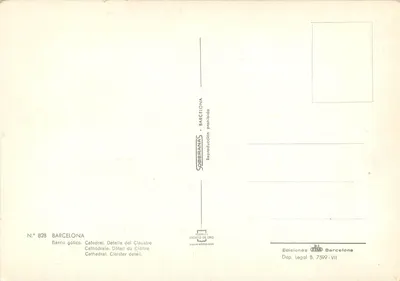 Barcelony — Katedra, szczegół klasztoru — Wydawnictwo TISO — Rewers