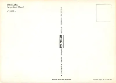 Park Güell — Gaudí — Barcelonę — wydawca Kolorham — Rewers