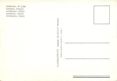 Katedra w Barcelonie — szczegół wnętrza — Azerkowitz, n° 2.380 — Rewers