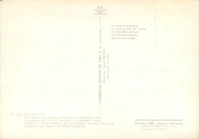 Port Barcelony — Pomnik Chrystusa Kolumba — Wydawca ESCUDO DE ORO, nr 5323 — Rewers