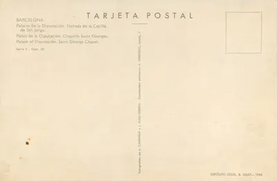 Pałac Diputación. Kaplica Świętego Jerzego — Front — Wydawca A. Pabegat, seria II nr 60 — Rewers