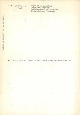 Madonna z Radców — Lluís Dalmau, 1445 — Wyd. Salve, seria IX.5 — Rewers