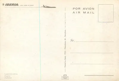 Port w Barcelonie — zachód słońca — Iberia Líneas Aéreas de España — Rewers