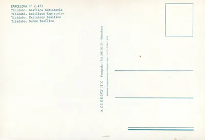 Tibidabo — Bazylika Wyguszcza — A. Zerkowitz — Rewers