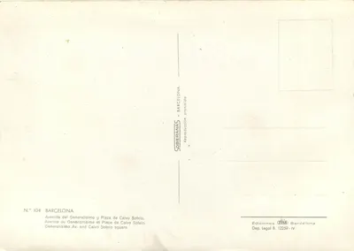 Barcelona — Aleja Generała i plac Calvo Sotelo — Wydawnictwo ITSA — Rewers