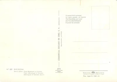 Barcelona — Plac Berenguer el Grande — Komercjalny Escudo de Oro — Rewers