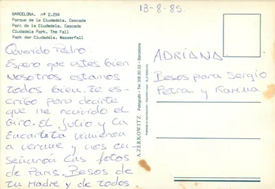 Park Ciutadella — Wodospad — A. Zerkowitz nr 2.294 — Rewers