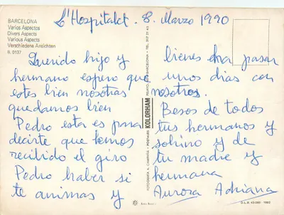 Barcelona — verschiedene Aspekte — PELAYO, B. 0137 — Rückseite