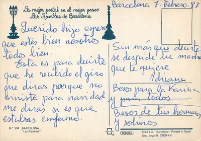 Les Ramblas — mercado de flores — CEDOSA N° 234 — Verso