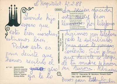Barcelona — Różne aspekty — wydawca CEDOSA, nr 511 — Rewers