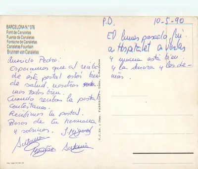 Font de Canaletas — Barcelona — wydawca V.C. Ed. y Diatr. FABREGAT — Rewers