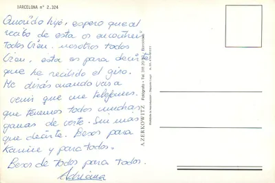 Barcelonę — widok panoramiczny — A. Zerkowitz, n° 2.324 — Rewers