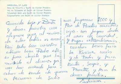 Barcellona — Arco della Trionfale e Salone di Víctor Pradera — Zerkowitz — Verso