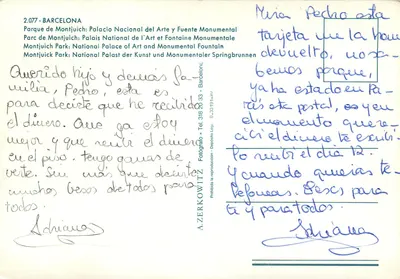 Parque de Montjuïch — Palácio Nacional da Arte e Fonte Monumental — A. Zerkowitz — Verso