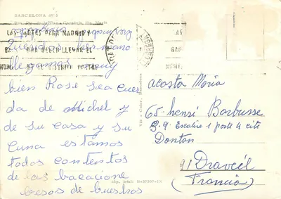Place de la Paix w Barcelonie — widok z powietrza — wydawca Las Cartas para Madrid, nr 5 — Rewers
