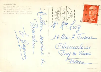 Plaza Villa de Madrid — túmulos romanos — editor desconhecido, n° 201 — Verso