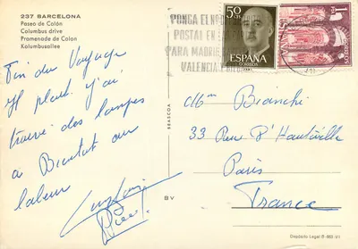 Barcelona — Paseo de Colón — wydawca Beascoa, n° 237 — Rewers