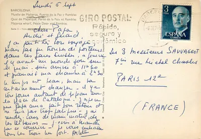 Barcelonę — widok z lotu nad portem i placem Catalunya — Giro Postal — Rewers