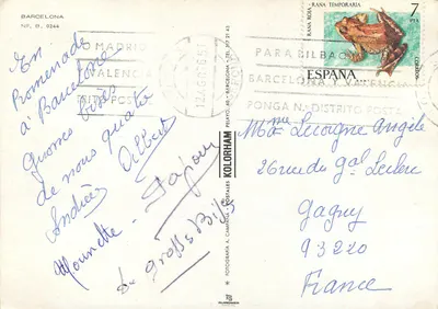 Barcelonę — widok panoramiczny — Kolorham Postales — Rewers