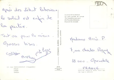 Benicassim — plaża i wzgórza — Wydawca Comas Aldea, nr 113 — Rewers