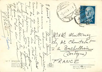 Benicasim — Pustynia Las Palmas — Wydawnictwo TESA Barcelona, nr 7 — Rewers