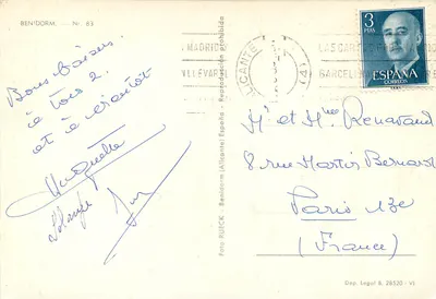 Benidorm — Hôtel Copa d'Or — Éditeur Foto RUECK, n° 83 — Verso