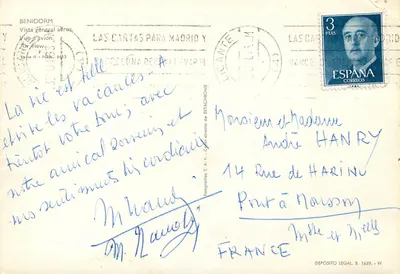 Benidorm — Widok z powietrza — Wydawca T.A.F. - N° 6693 — Rewers