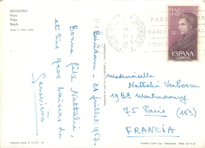 Benidorm — Strand — Verlag A. Campaña y J. Puig-Ferrán, Serie II Nr. 6646 — Rückseite