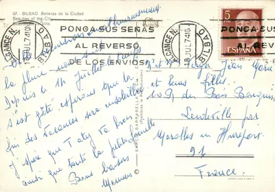 Bilbao — Piękności Miasta — wydawca García Garbabella — Rewers