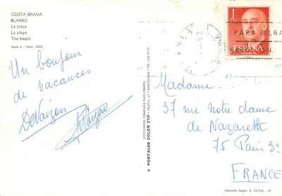 Blanès — A praia — POSTALES CAMPAÑA-PUIG-FERRÁN, série II, n° 236.9221 — Verso