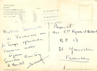 Costa Brava — Vista geral desde San Juan — Editor A. Campaña y J. Puig-Ferrán, série II n°2397 — Verso