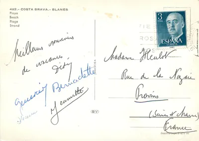Blanes - Costa Brava — praia animada — editor Beascoa n°422 — Verso