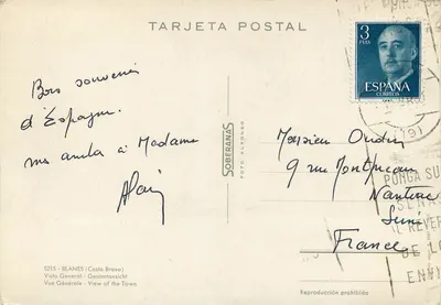 Blanes (Costa Brava) — Vista Geral — editor Soberana, n° 5215 — Verso