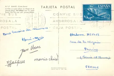 Blanes (Costa Brava) — vista panorâmica da cidade e de sua grande praia — editor Crea-Corres, série n°57 — Verso