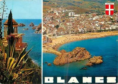 Blanès — vista panorâmica e costas rochosas — Costa Brava, n° 718