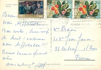 Estátua de São João de Deus em Blanes — Costa Brava — editor V.C. Fot. Fabregat, n° 9-Ba — Verso