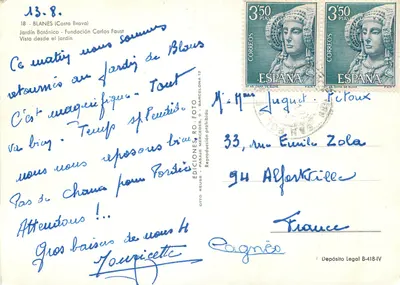 Blanes (Costa Brava) — Jardim Botânico Fundação Carlos Faust — Edições Otto Reuss — Verso