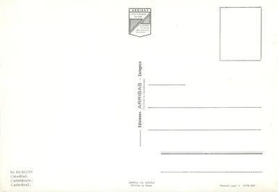 Katedra w Burgos — widok fasady gotyckiej — Wydawnictwo ARRIIBAS — Rewers
