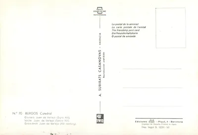 Burgos — Katedra — Crucero Juan de Vallejo (XVI wiek) — Wydawnictwo FISA, seria N° 70 — Rewers