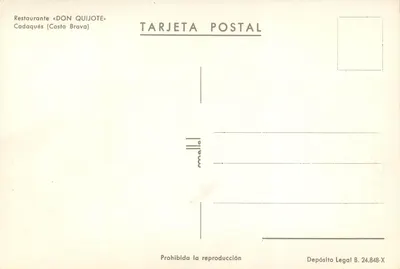 Bar-Restaurante Don Quijote — Cadaqués (Costa Brava) — Malle — Verso
