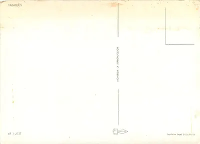 Cadaqués — vista panorámica y puerto — editor PEREGAMINO, n° 1.037 — Reverso