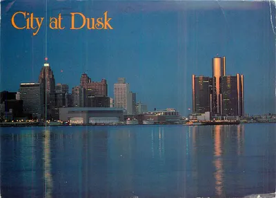 Detroit — City at Dusk — Penrod-Hawatha Co. 9050