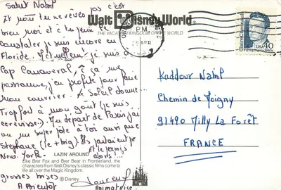 Brer Fox e Brer Bear — Walt Disney World — editor Walt Disney World — Verso