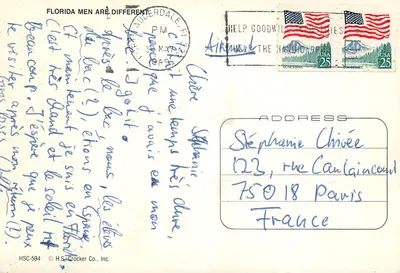 Dois crocodilos em traje descontraído — Florida Men Are Different — H.S. Crocker Co. Inc. n° HSC-594 — Verso