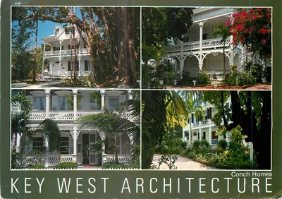 Arquitetura de Key West — Casas Conch — John Hinde Curteich Inc.