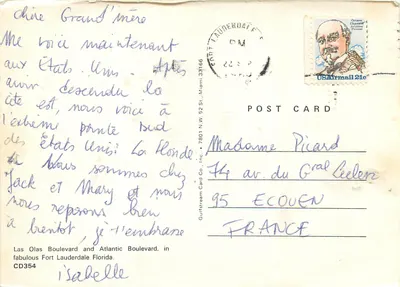 Oceanwide Holiday Inn — praia e estrada — Gulfstream Card Co. Inc. CD354 — Verso
