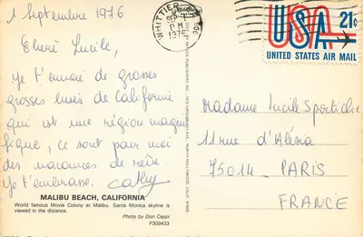 Malibu Beach, Califórnia — vista aérea — WhitTIER Publishers Inc. — Verso
