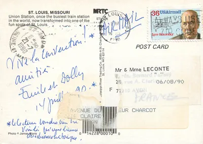 São Luís — Estação Union — editor James Blank, número de série não visível — Verso